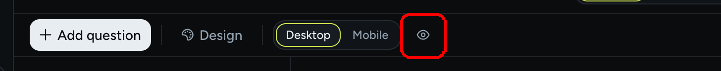 The editor toolbar with the Preview eye icon highlighted at its right end